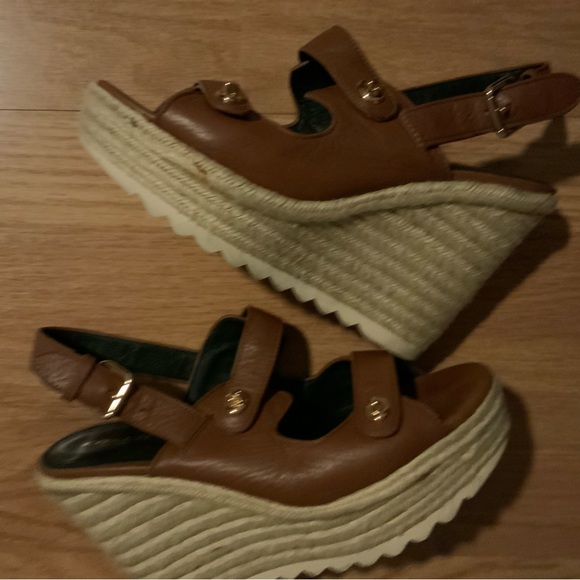 Coach brown wedge sandals. - Picture 1 of 7
